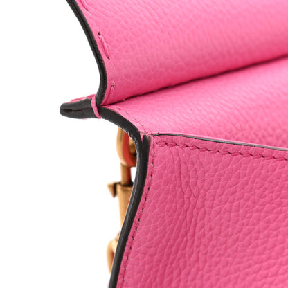 Gucci Calfskin Small GG Marmont Top Handle Bag Pink Tropical Flower 10 of 11