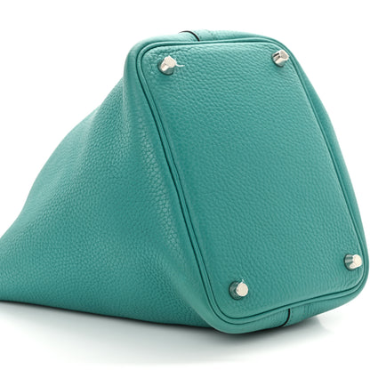 Hermes Taurillon Clemence Picotin Lock 18 PM Bleu Paon 9 of 11