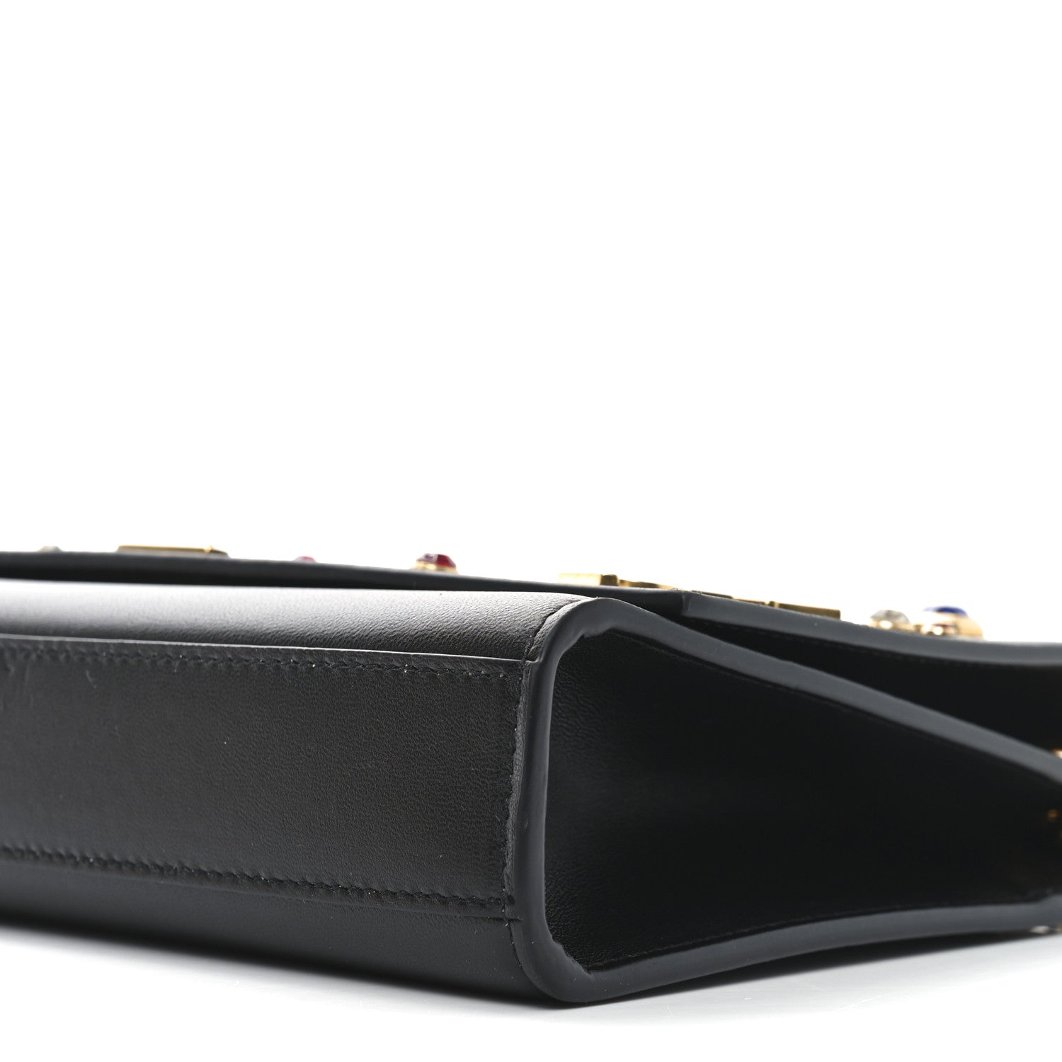 Saint Laurent Calfskin Crystal Medium Monogram Kate Satchel Black 10 of 10