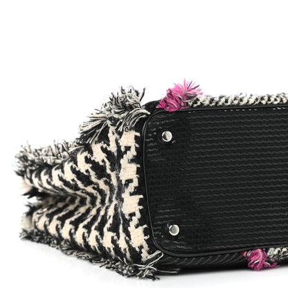 Christian Dior Patent Tweed Fringe Patchwork Lady Dior Black Multicolor 12 of 13