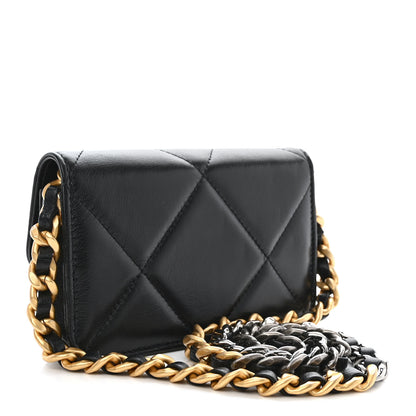 Chanel Lambskin Quilted Chanel 19 Clutch With Chain Black 3 of 13