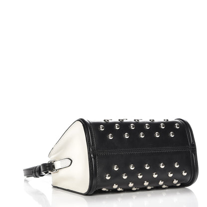 Alexander McQueen Calfskin Studded Small Padlock Tote Black White 4 of 9