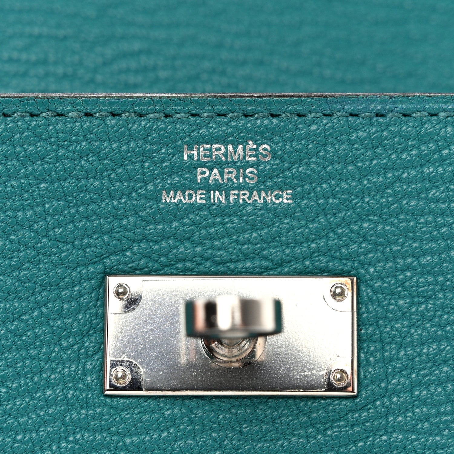Hermes Chevre Mysore Kelly Longue Wallet Bleu Paon 6 of 11