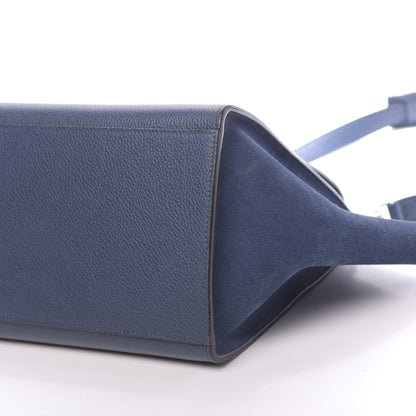 Celine Drummed Calfskin Suede Small Trapeze Ocean Blue 12 of 12