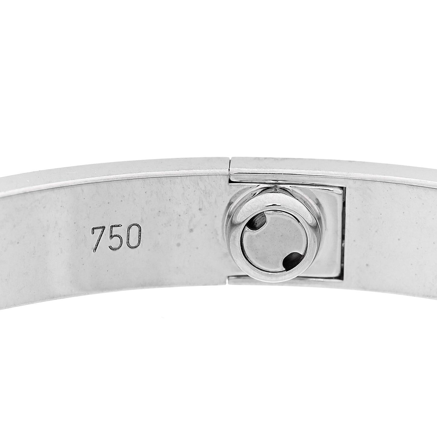 18K White Gold 4 Diamond Love Bracelet 17