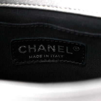 Chanel Metallic Lambskin Chevron Quilted Studded Extra Mini Flap Silver 6 of 13