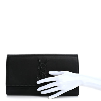 Saint Laurent Calfskin Monogram Large Belle De Jour Clutch Black 2 of 13
