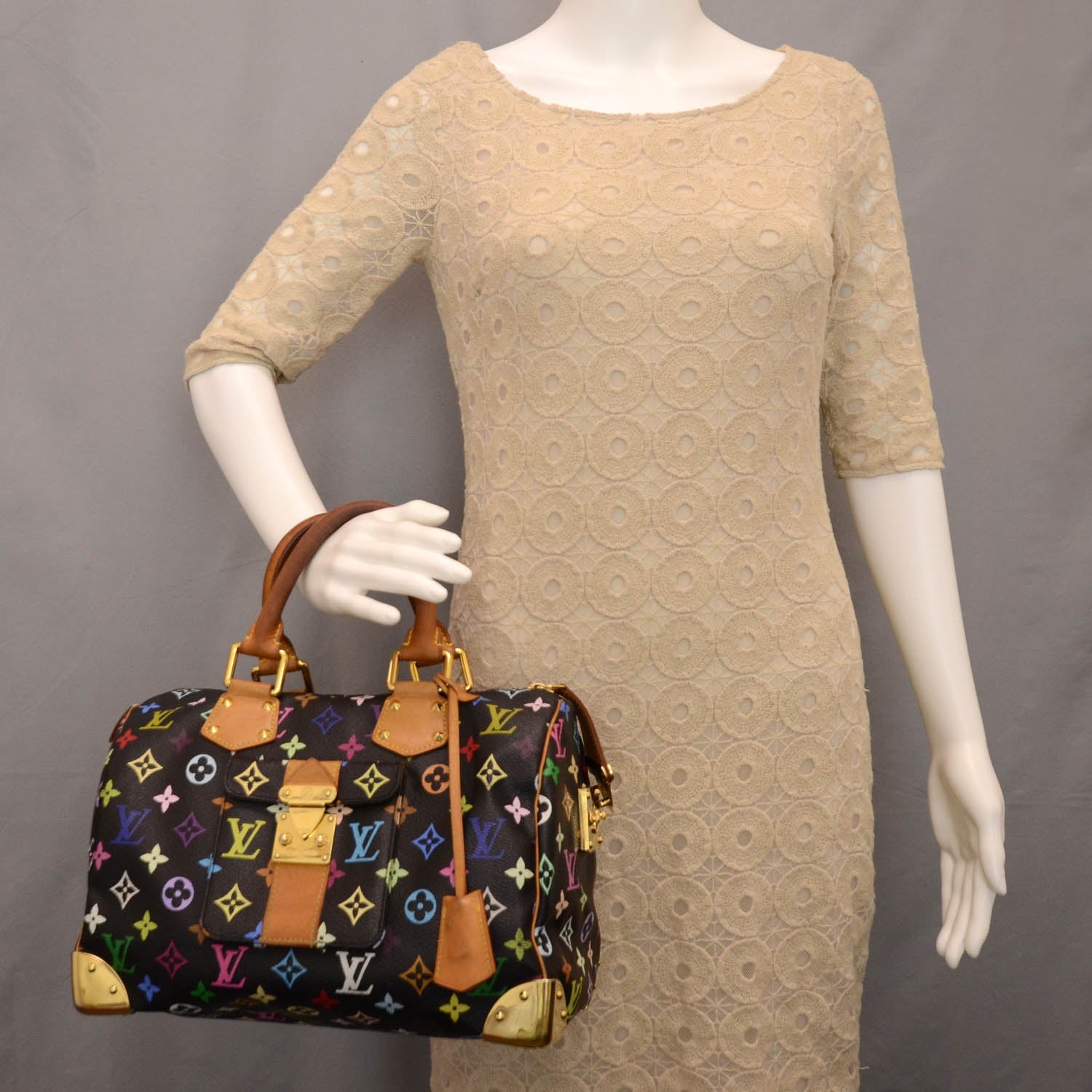 Louis Vuitton Monogram Multicolor Speedy 30 Black 2 of 7