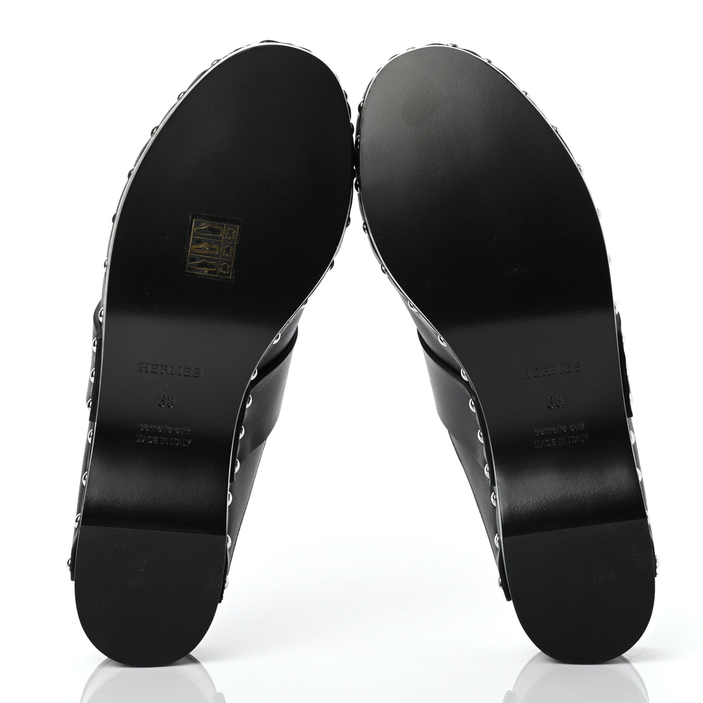 Calfskin Calya Mules 38 Black