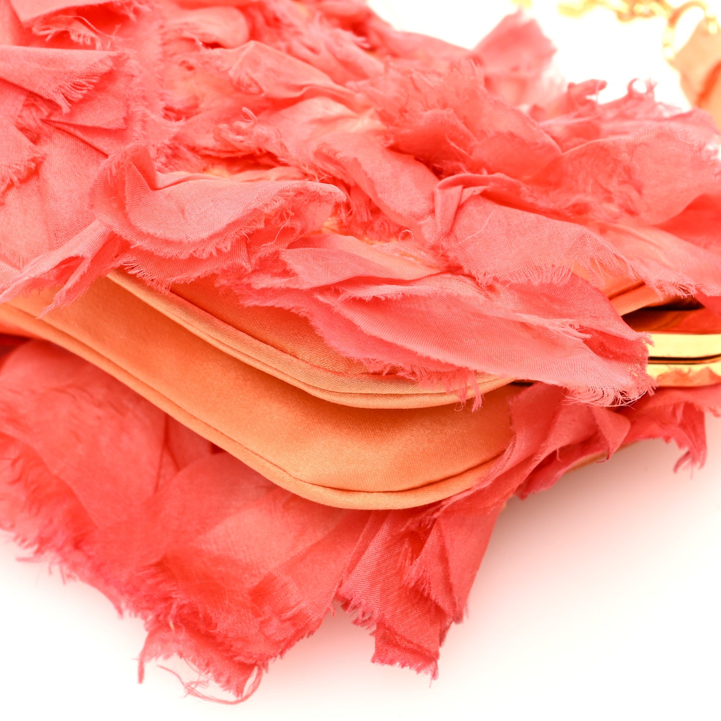 Silk Petal Applique Mini Saddle Orange