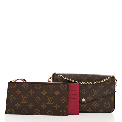 Louis Vuitton Monogram Pochette Felicie Chain Wallet Fuchsia 3 of 12