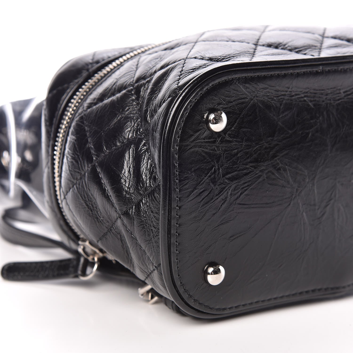 Chanel Crumpled Calfskin PVC Quilted Backpack Black 9 of 10