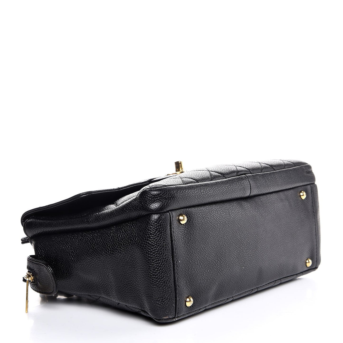 Caviar Quilted Flap Shoulder Bag Black