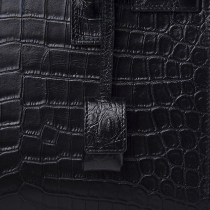Saint Laurent Calfskin Crocodile Embossed Baby Sac De Jour Black 9 of 11