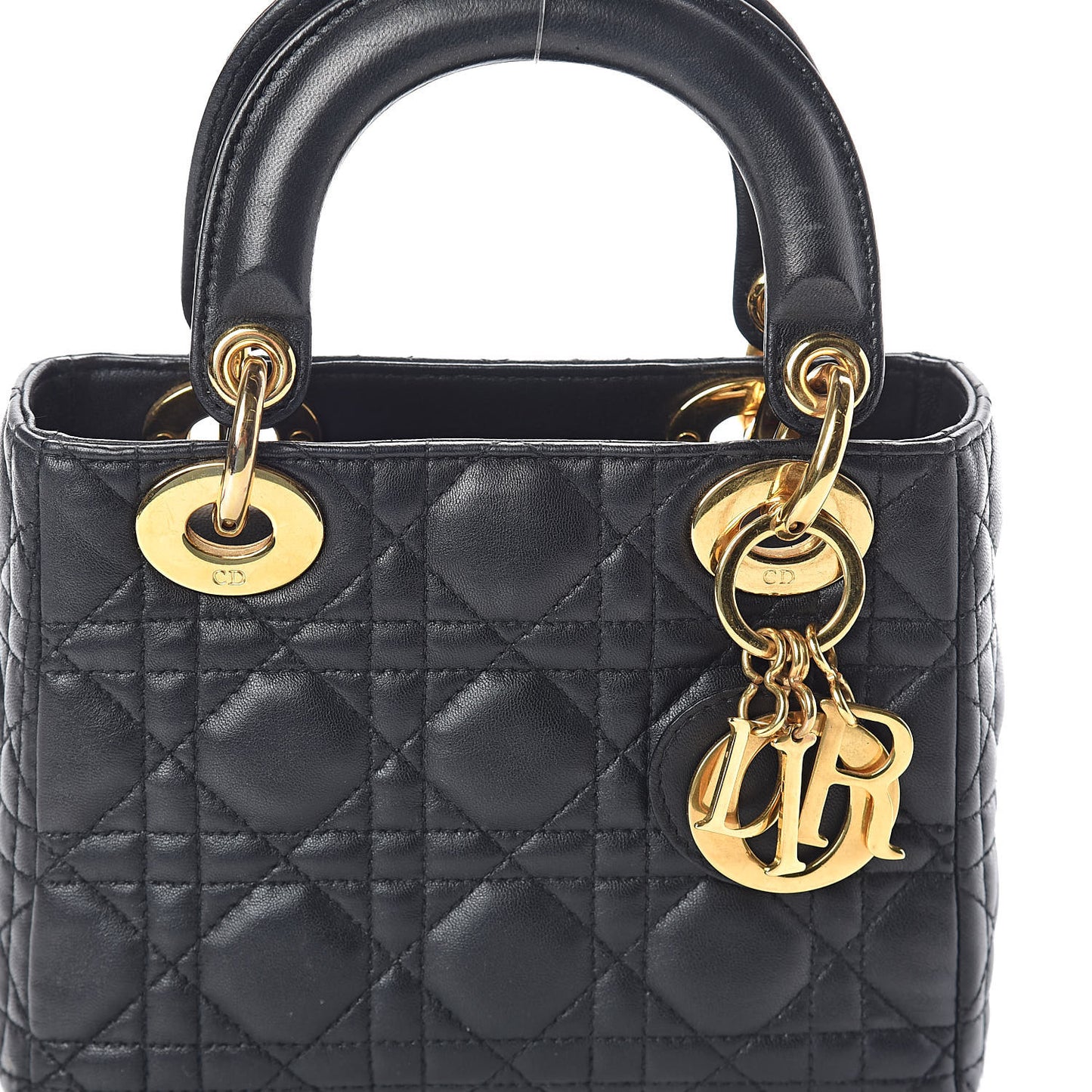 Lambskin Cannage Mini Lady Dior Black