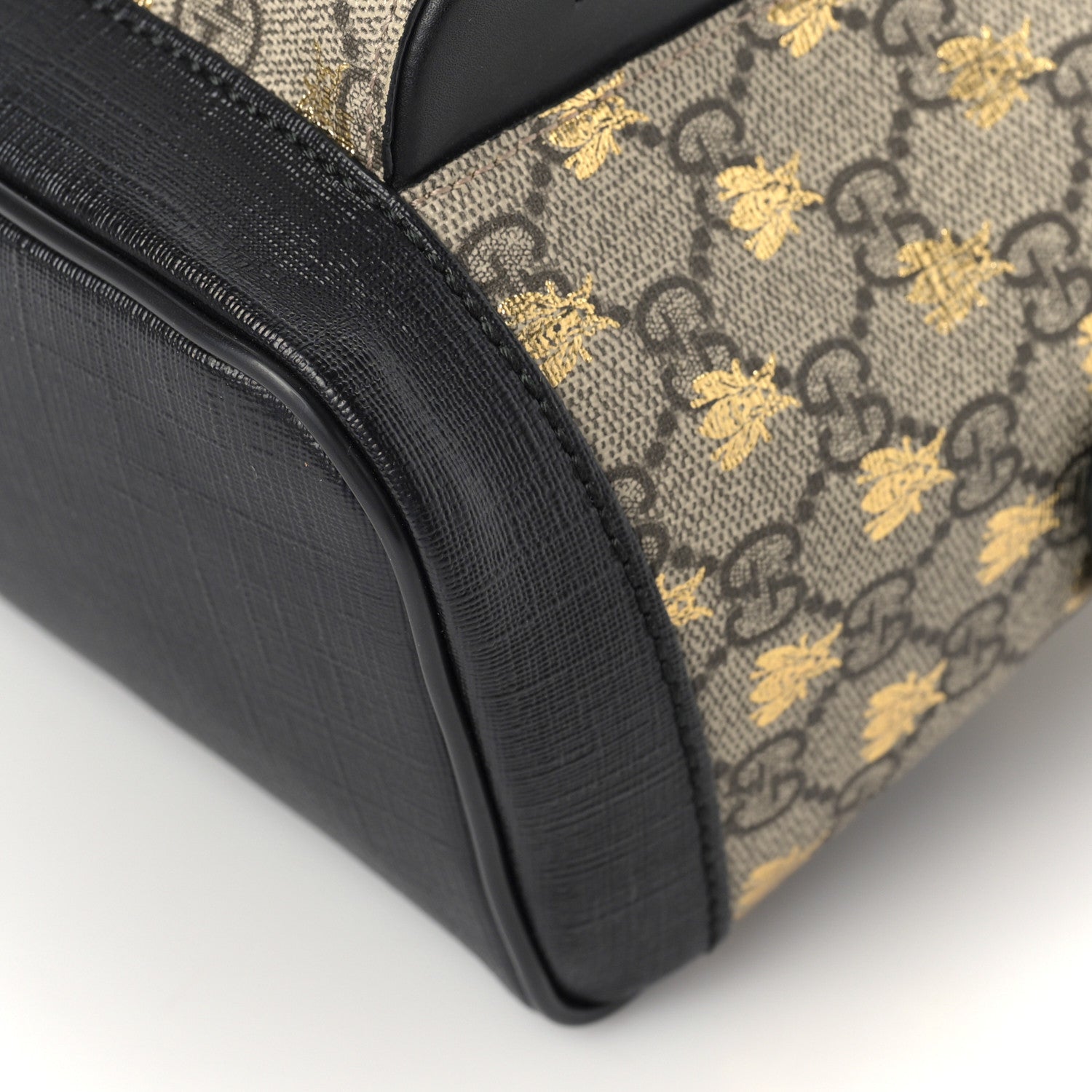 Gucci GG Supreme Monogram Bees Print Small Day Backpack Beige Oro Black 9 of 9