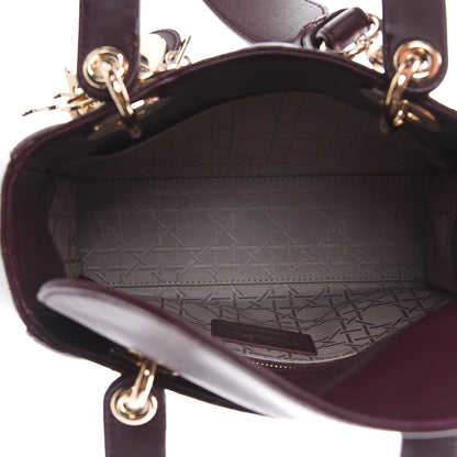 Christian Dior Lambskin Cannage Small Lucky Badges My Lady Dior Burgundy 4 of 7