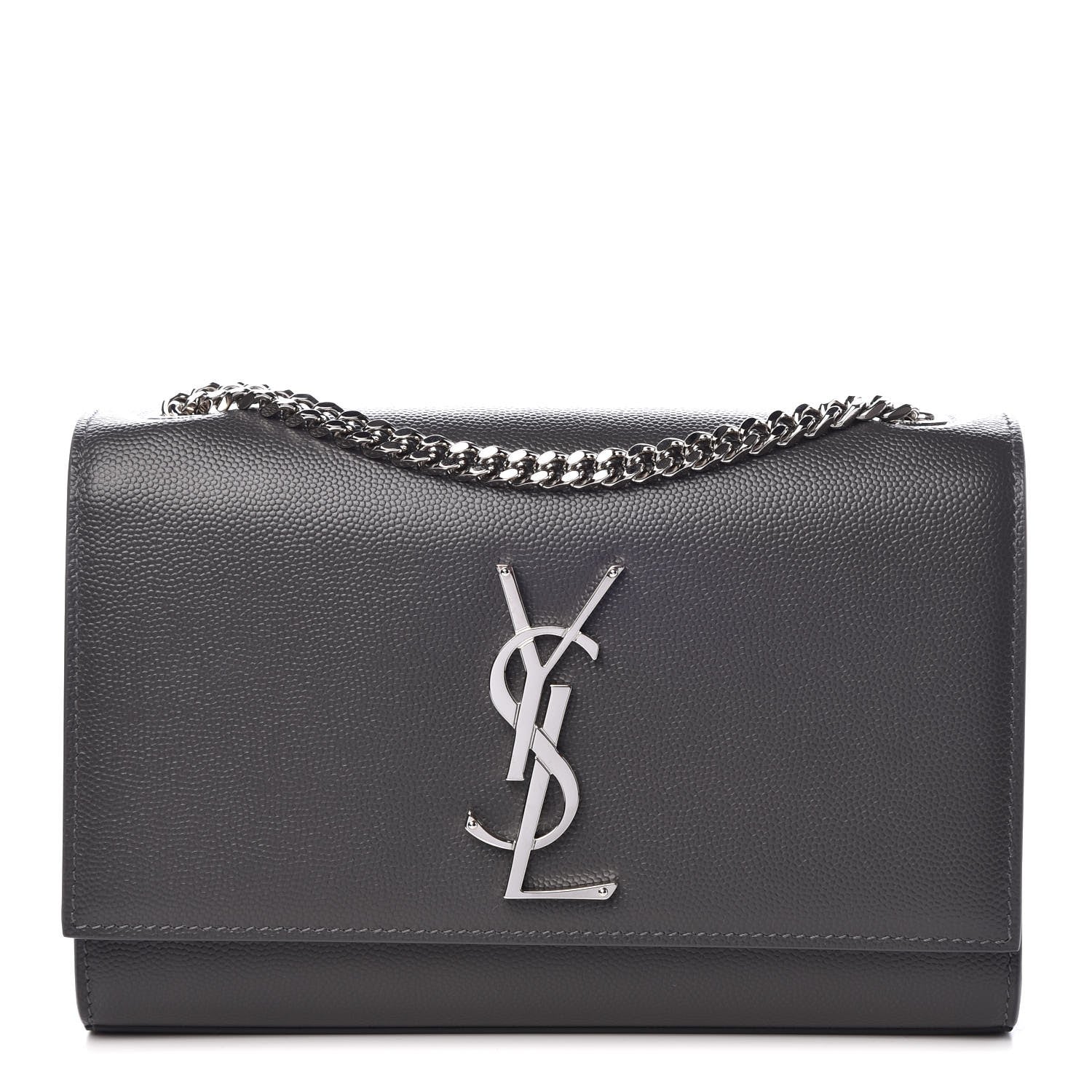 Saint Laurent Grain De Poudre Small Monogram Kate Satchel Storm 1 of 6