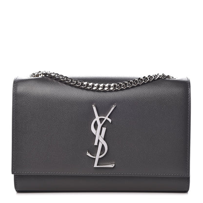 Saint Laurent Grain De Poudre Small Monogram Kate Satchel Storm 1 of 6