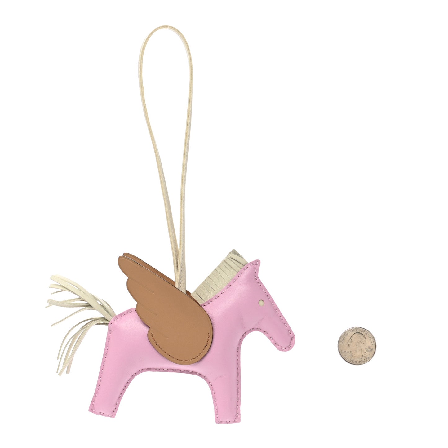 Milo Lambskin Grigri Rodeo Pegase Horse Bag Charm MM Mauve Sylvestre Craie Chai