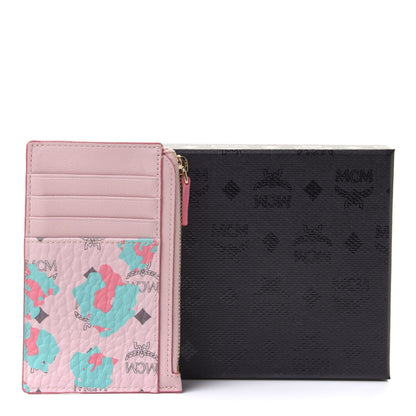 MCM Visetos Floral Leopard Lanyard Card Holder Pink 8 of 8