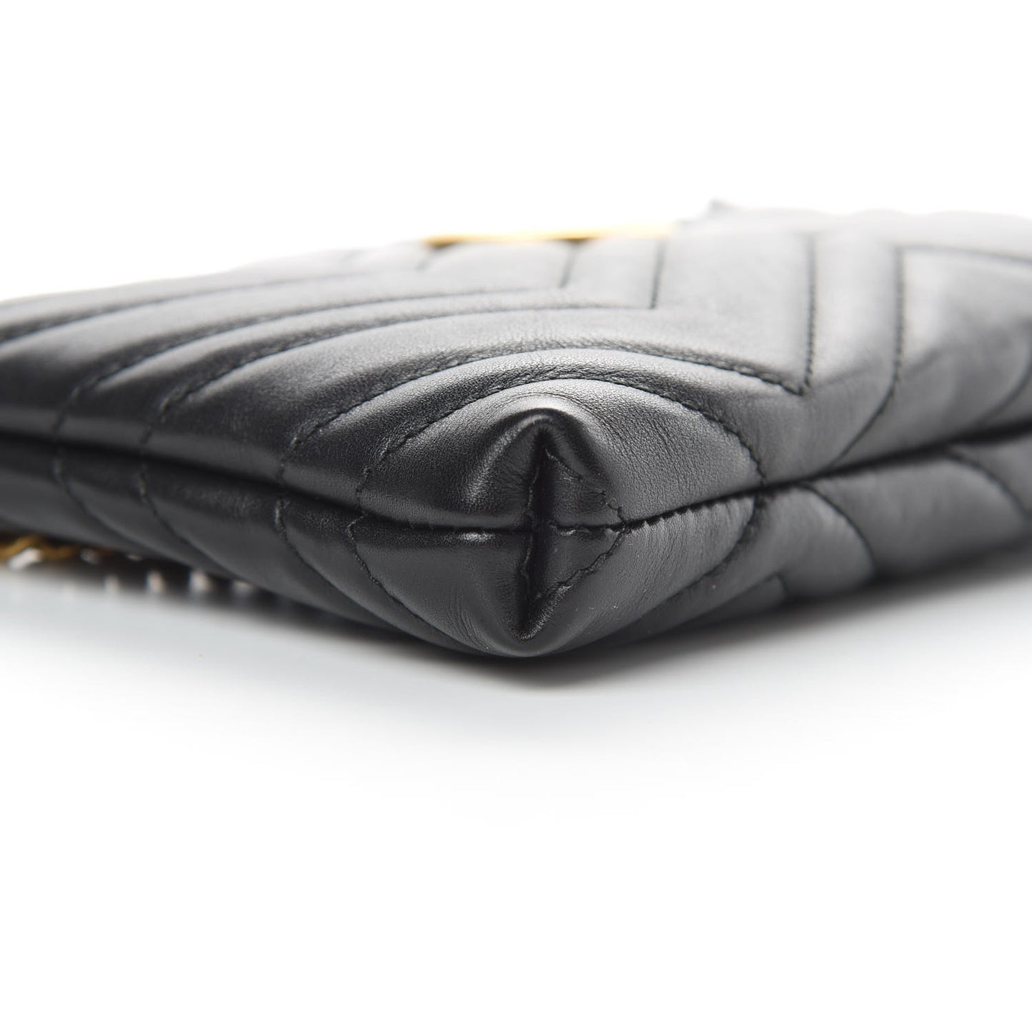 Calfskin Matelasse Mini GG Marmont Chain Bag Black