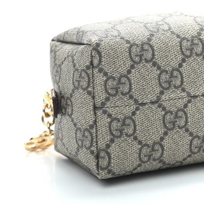 Gucci Soft GG Supreme Monogram Calfskin Small Ophidia Cosmetic Case Beige Ebony Hibiscus Red 8 of 9