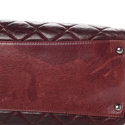 Chanel Glazed Calfskin Quilted Large Nameplate Shopping Tote Burgundy 9 of 11