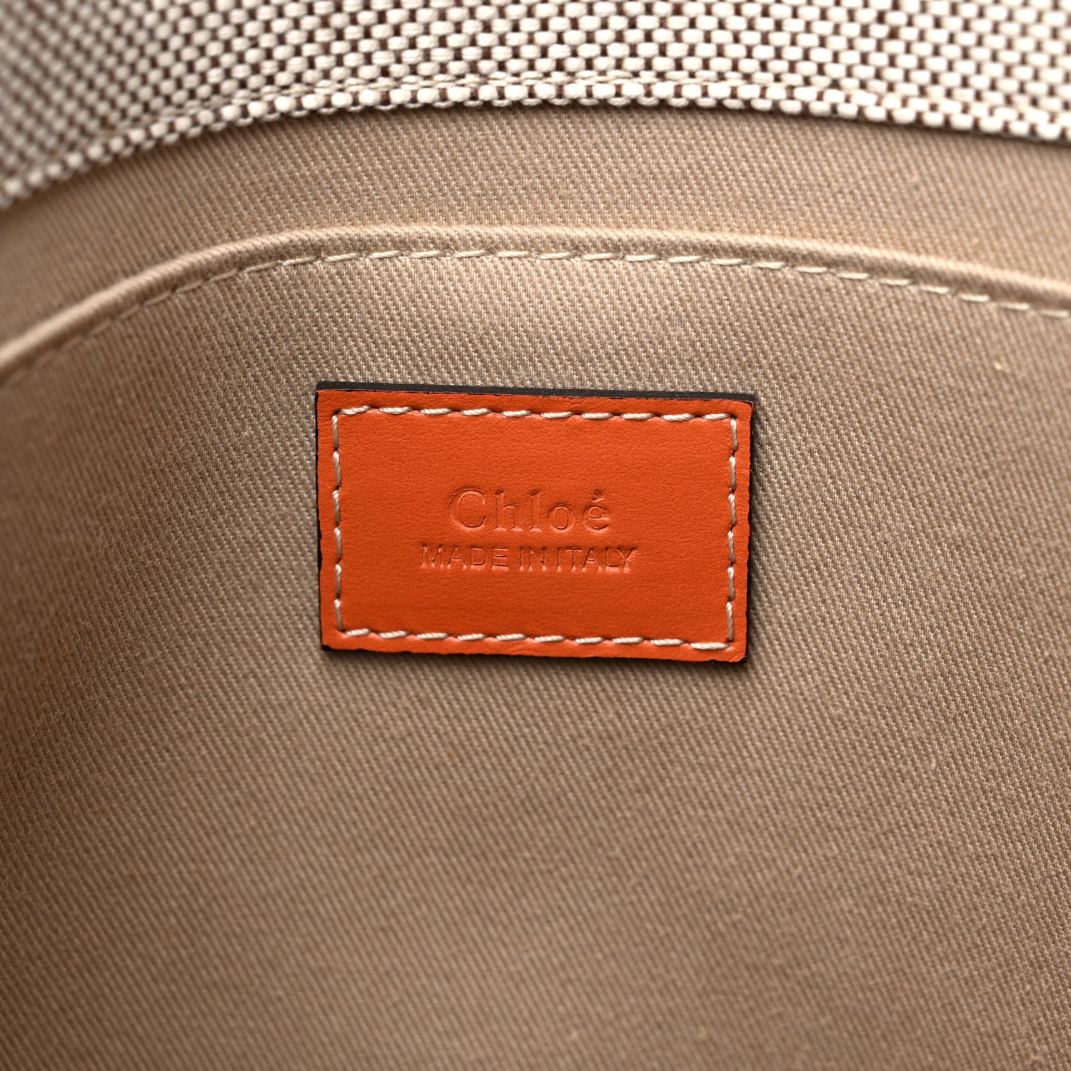 Chloe Cotton Calfskin Medium Woody Ribbon Tote Terracotta Orange 6 of 9