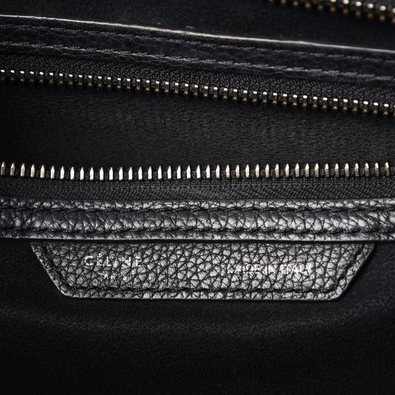 Celine Drummed Calfskin Mini Luggage Black 6 of 18