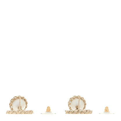 Chanel Metal Pearl CC Chain Drop Earrings Gold 3 of 4