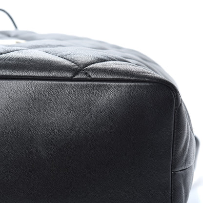 Chanel Lambskin Quilted Drawstring Backpack Black 10 of 10