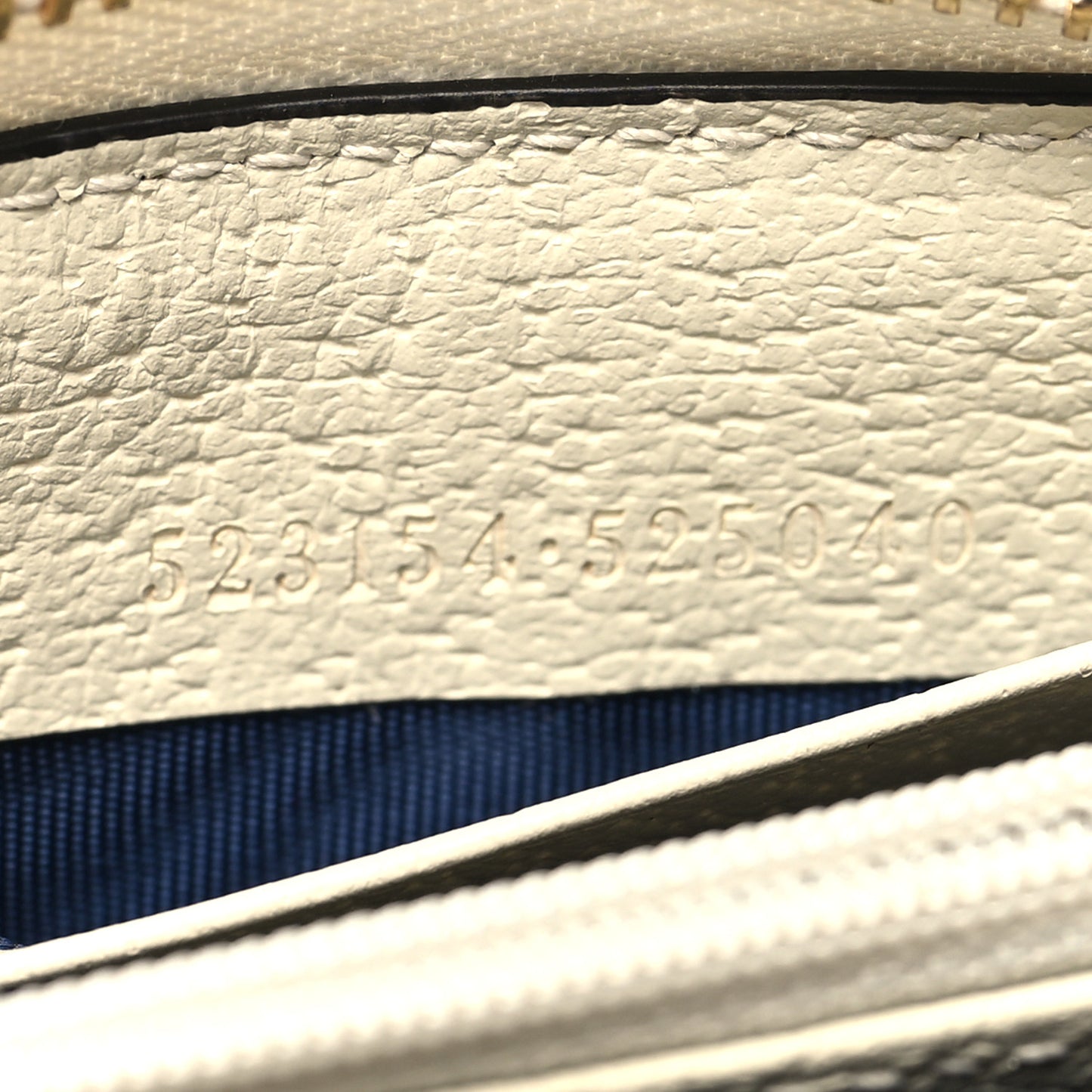 GG Supreme Monogram Textured Dollar Calfskin Web Ophidia Zip Around Wallet Beige Ebony Mystic White