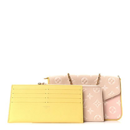 Louis Vuitton Empreinte Spring in the City Felicie Pochette Chain Wallet Pink Beige Yellow 3 of 12