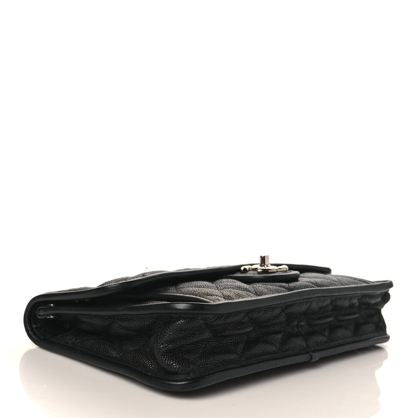 Caviar Quilted Medium French Riviera Flap Black