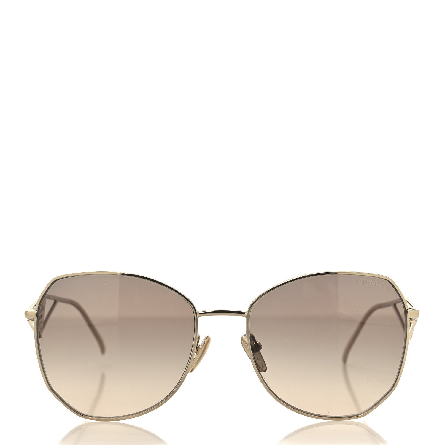 Prada Metal Symbole Triangle Logo Sunglasses SPR57Y Anthracite Gray Cammeo Beige 2 of 7