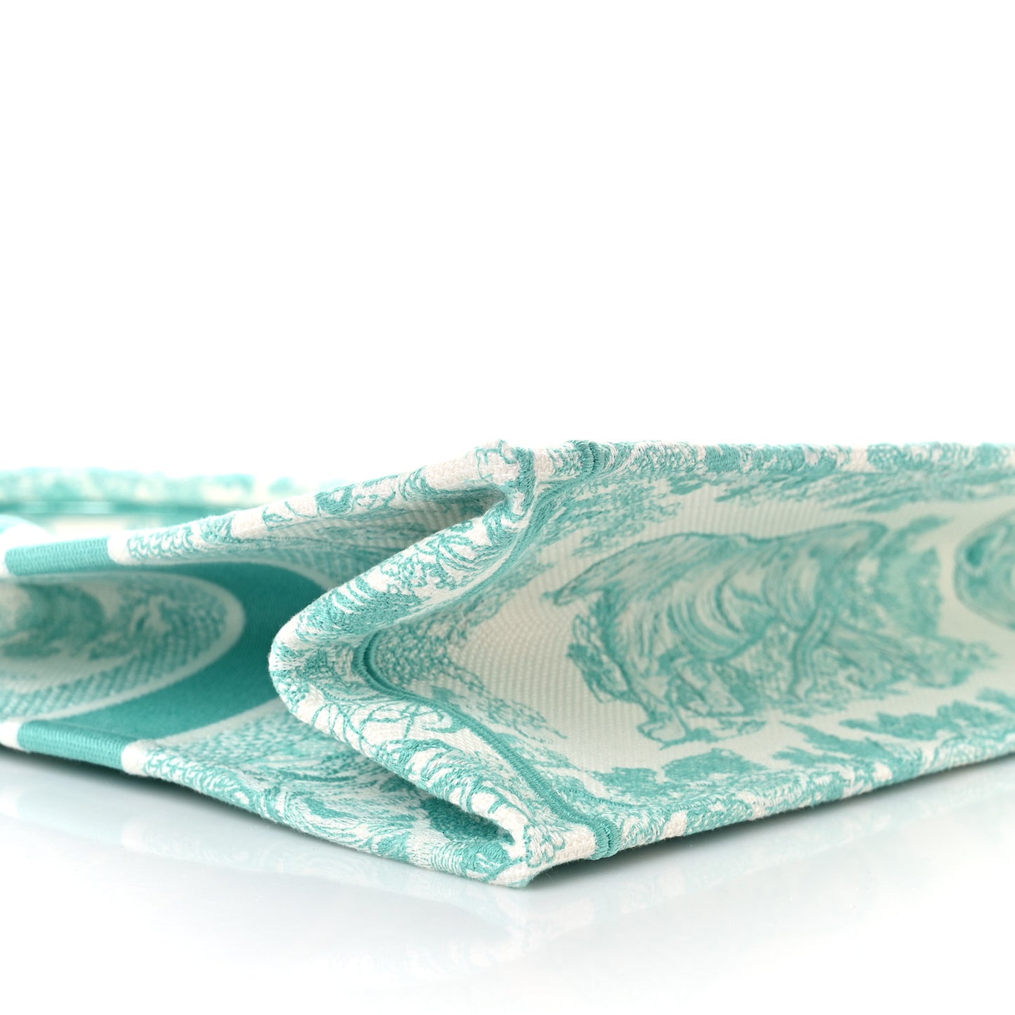 Canvas Embroidered Medium Dioriviera Toile De Jouy Book Tote Aquamarina