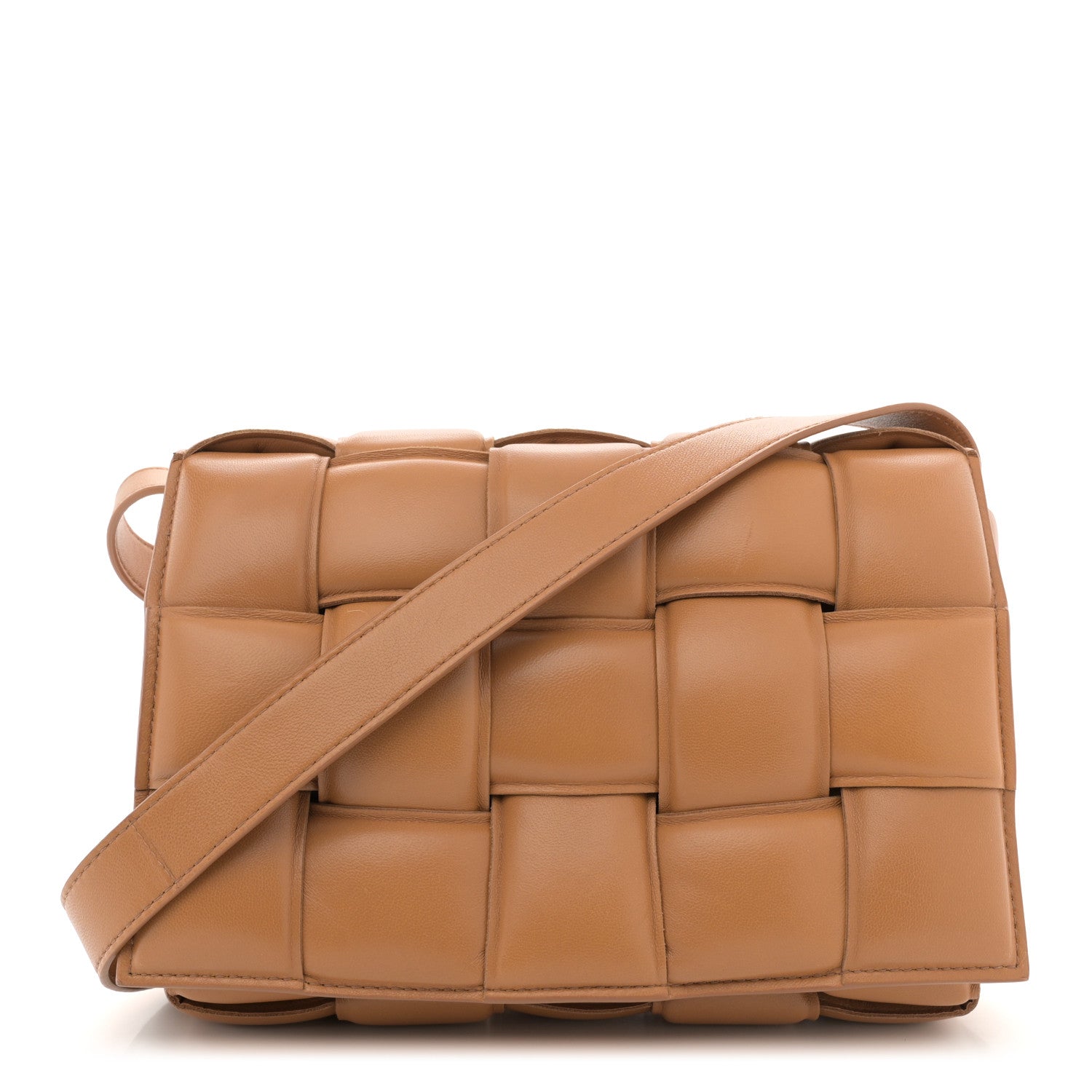 Bottega Veneta Nappa Maxi Intreccio Padded Cassette Crossbody Bag Caramel 1 of 13