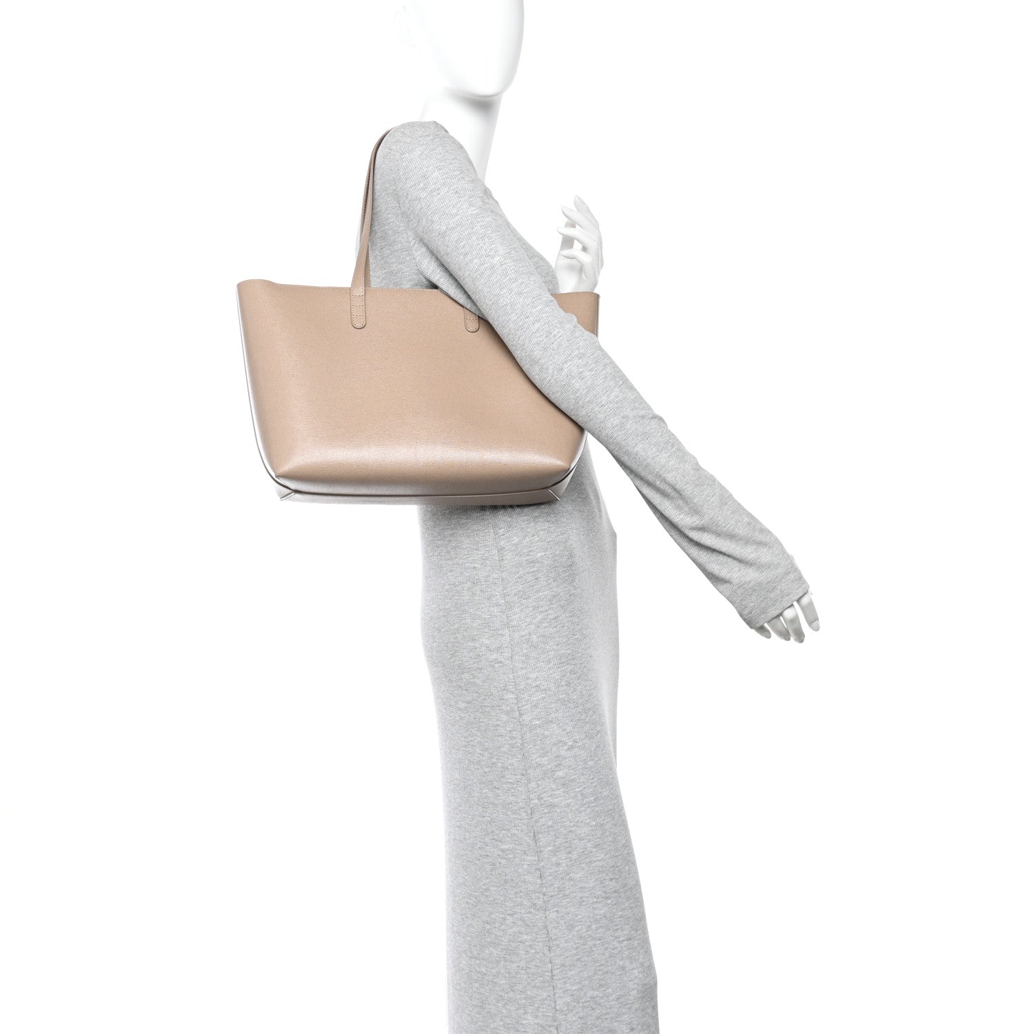 Mansur Gavriel Saffiano Small Zip Tote Beige 2 of 9