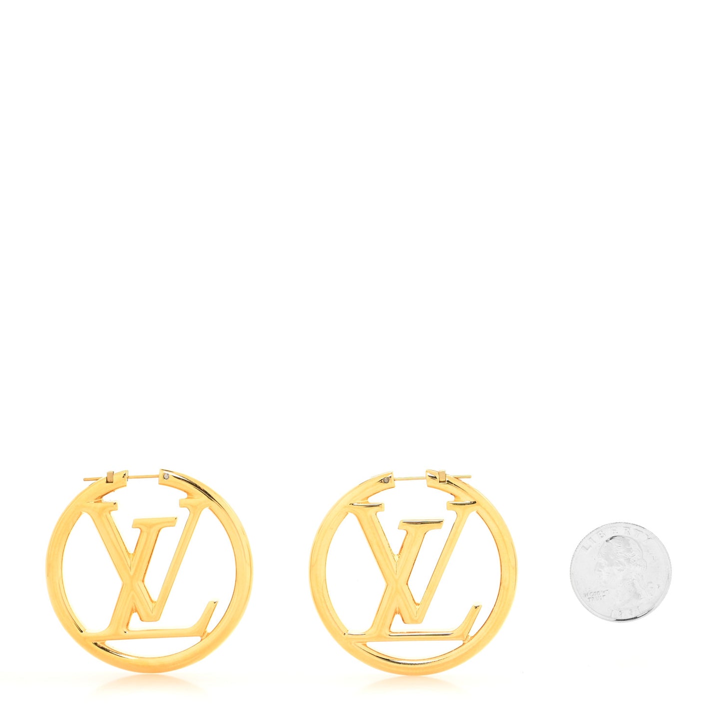 Metal Louise Hoop Earrings Gold