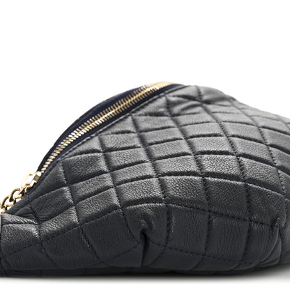 Chanel Calfskin Quilted Banane Waist Bag Fanny Pack Navy 9 of 13