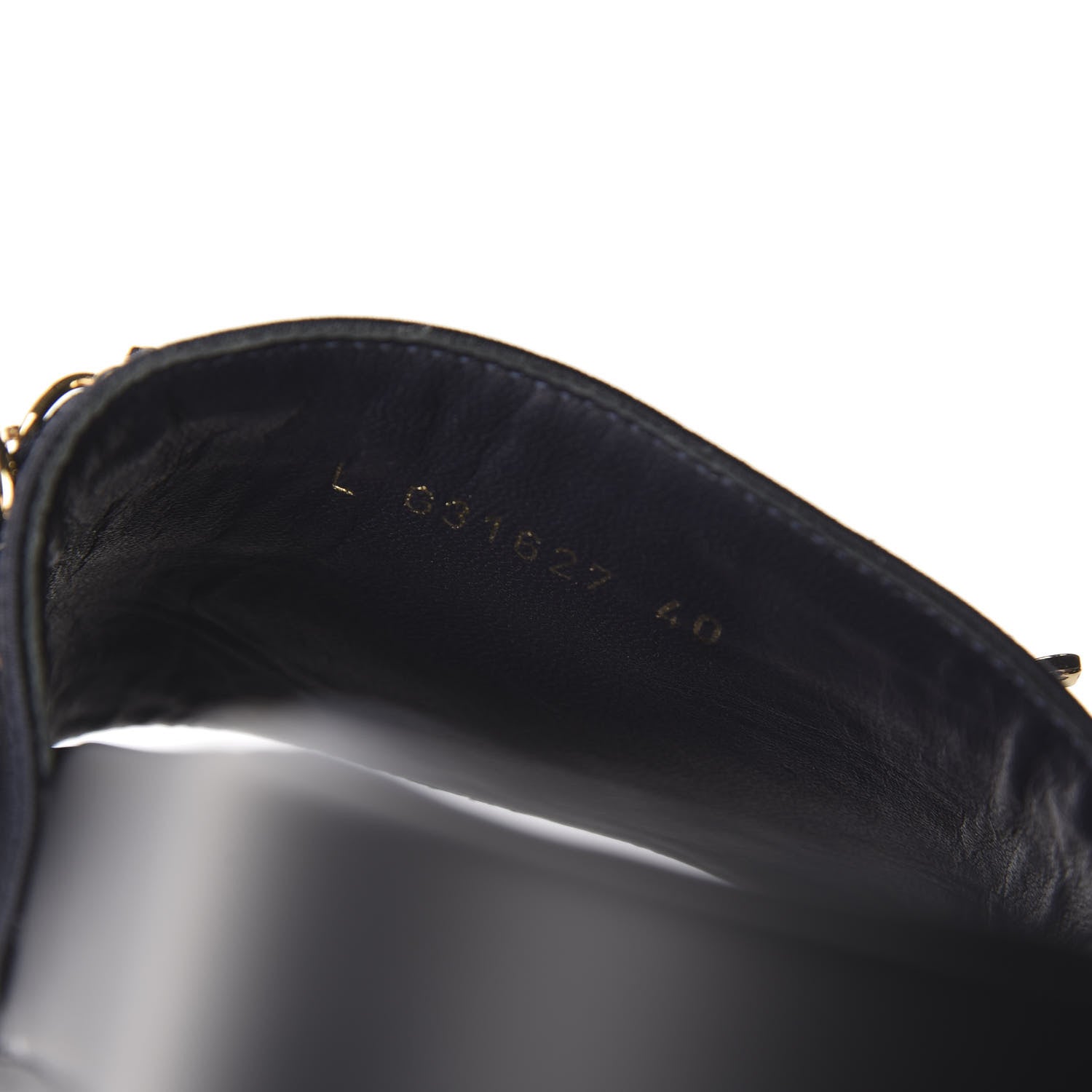 Chanel Satin Canvas Chain Slides Sandals Flats 40 Marine 11 of 11
