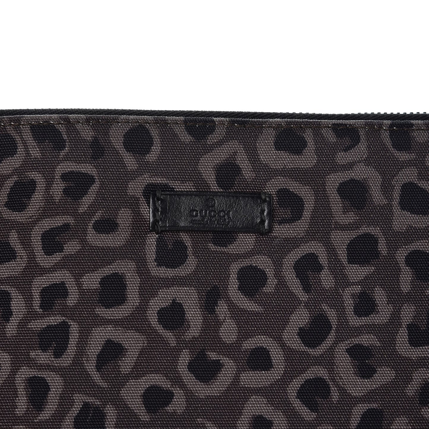 Canvas Animal Print Document Case Brown