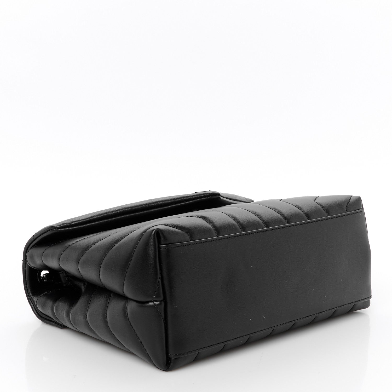 Saint Laurent Calfskin Y Quilted Monogram Monochrome Small Loulou Chain Satchel Black 4 of 12