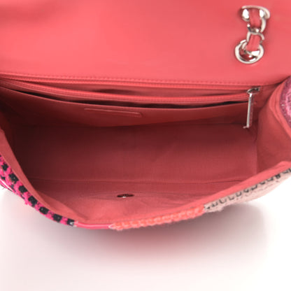 Chanel Tweed Patchwork Jumbo Single Flap Pink 5 of 14