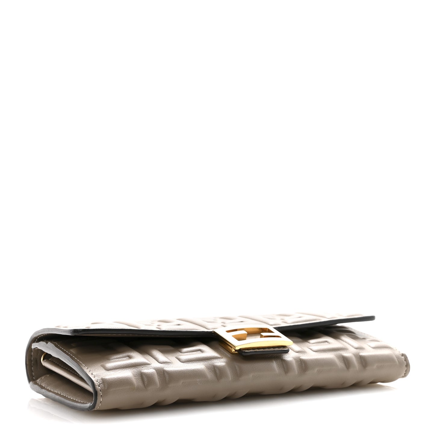 Nappa Matisse FF Embossed Continental Wallet On Chain Tortora