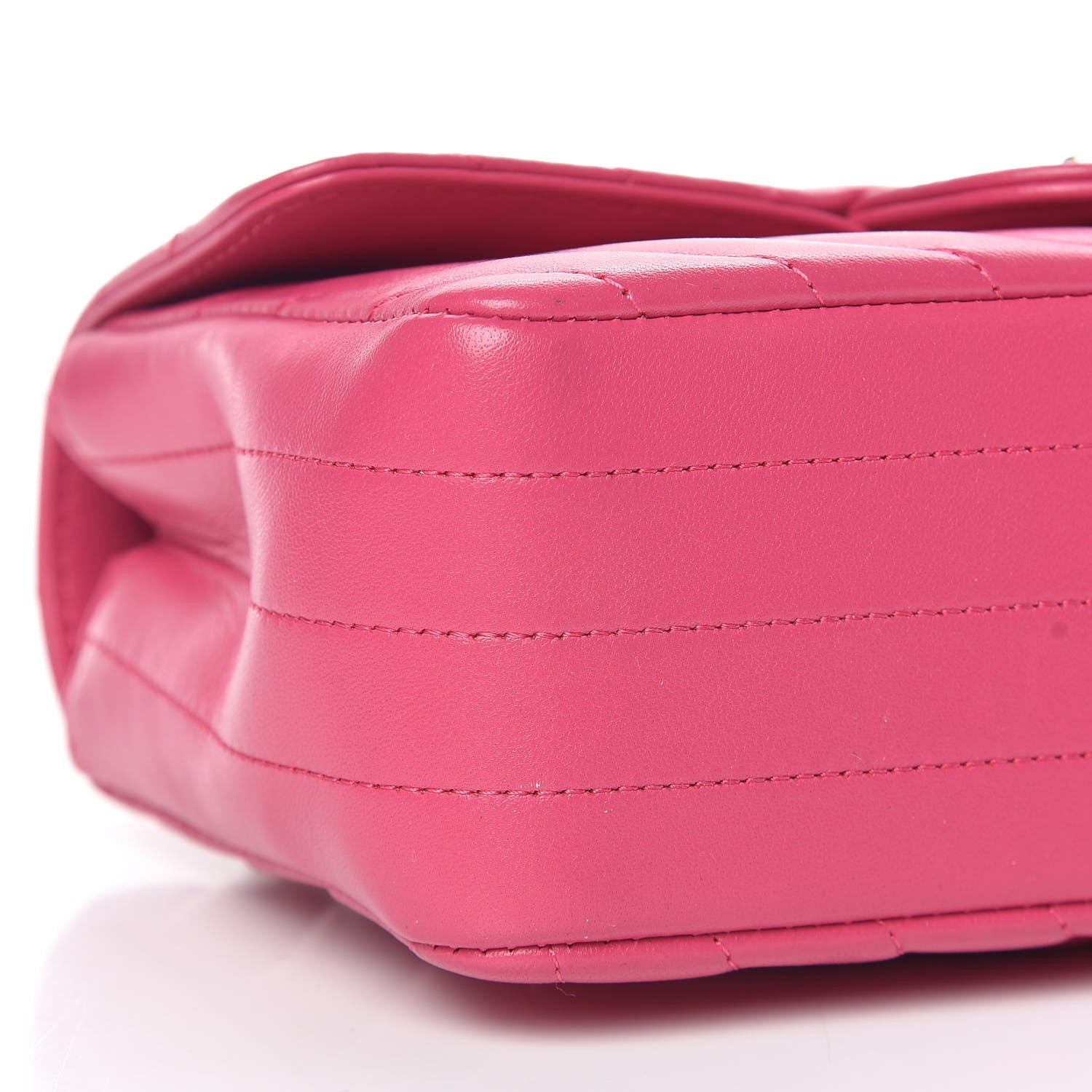 Chanel Lambskin Chevron Quilted Mini Rectangular Flap Fuchsia 8 of 12