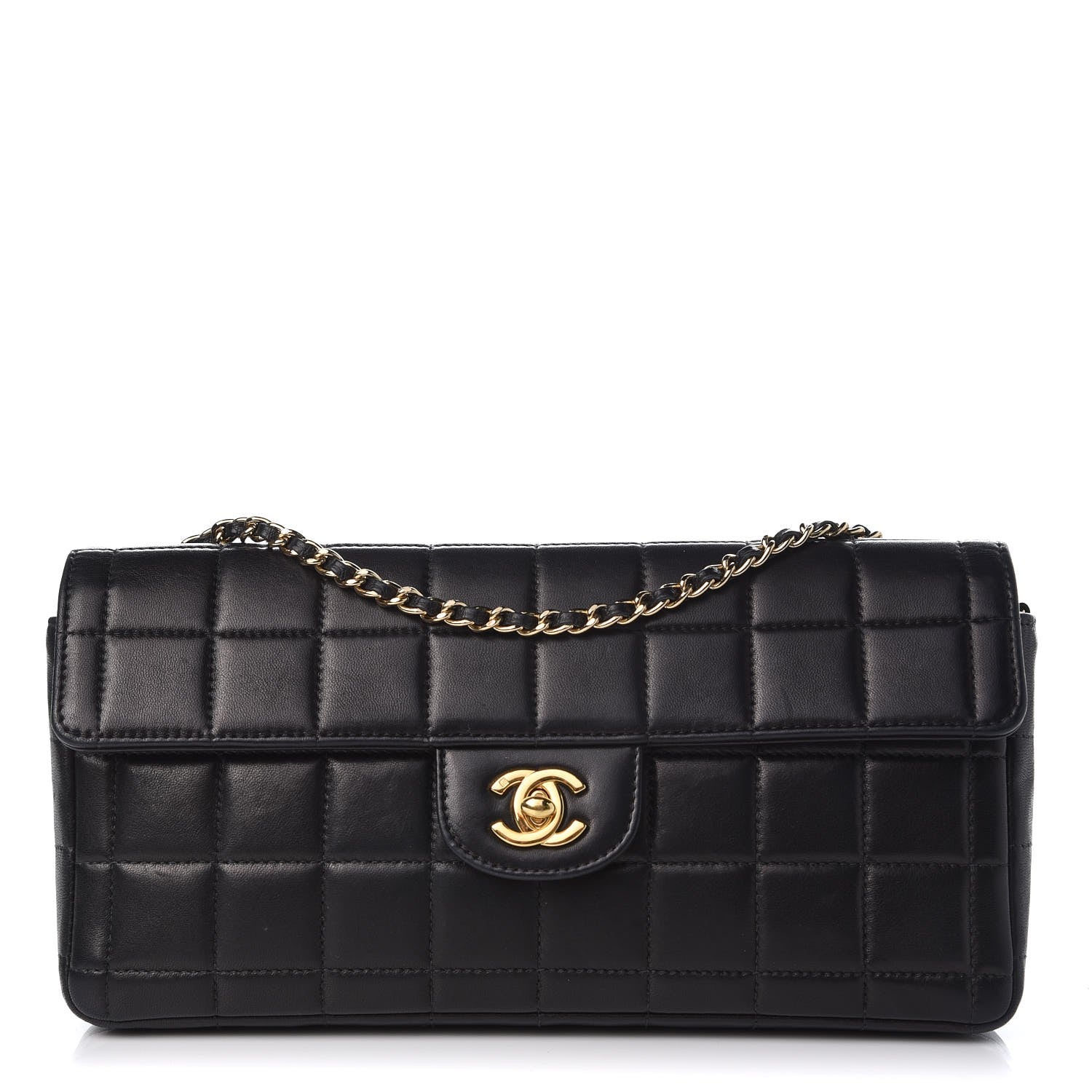 Chanel Lambskin East West Chocolate Bar Flap Black 1 of 9