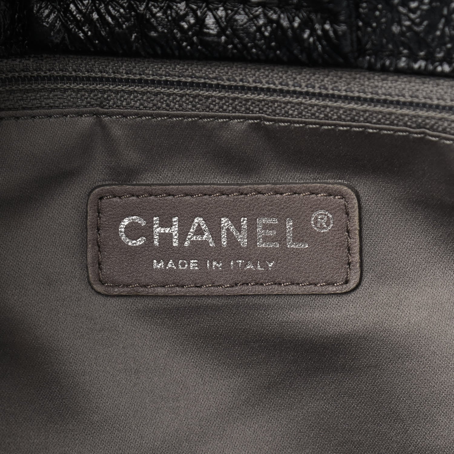 Chanel Vinyl Graphic Edge Accordion Flap Black 5 of 8
