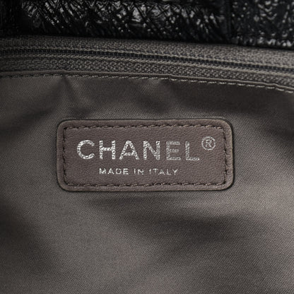 Chanel Vinyl Graphic Edge Accordion Flap Black 5 of 8